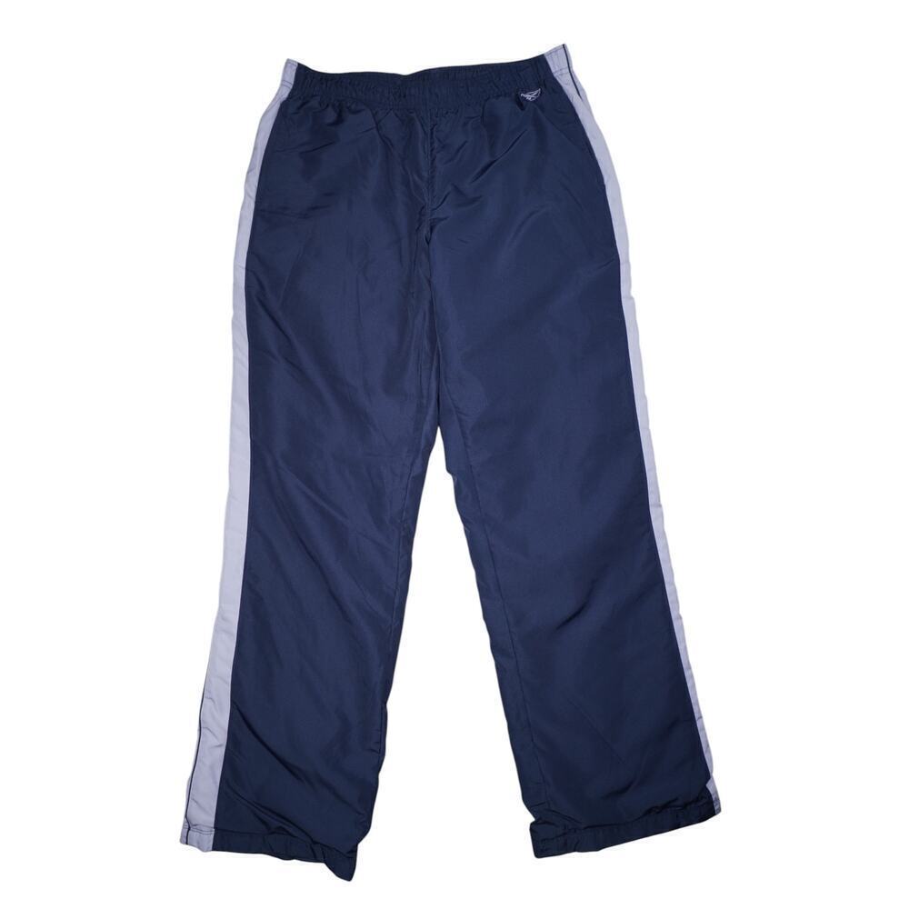 Vintage Reebok Women’s Track Pants Navy Blue with Lavender Stripes Size Large